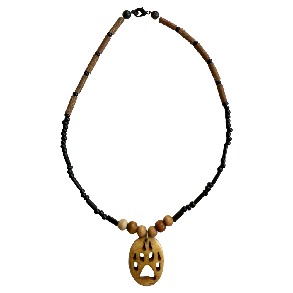 Paw Print Carving Necklace (v2)